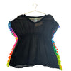 Coral & Reef Black & Neon Pom-Pom Swim Cover-Up - Size 10