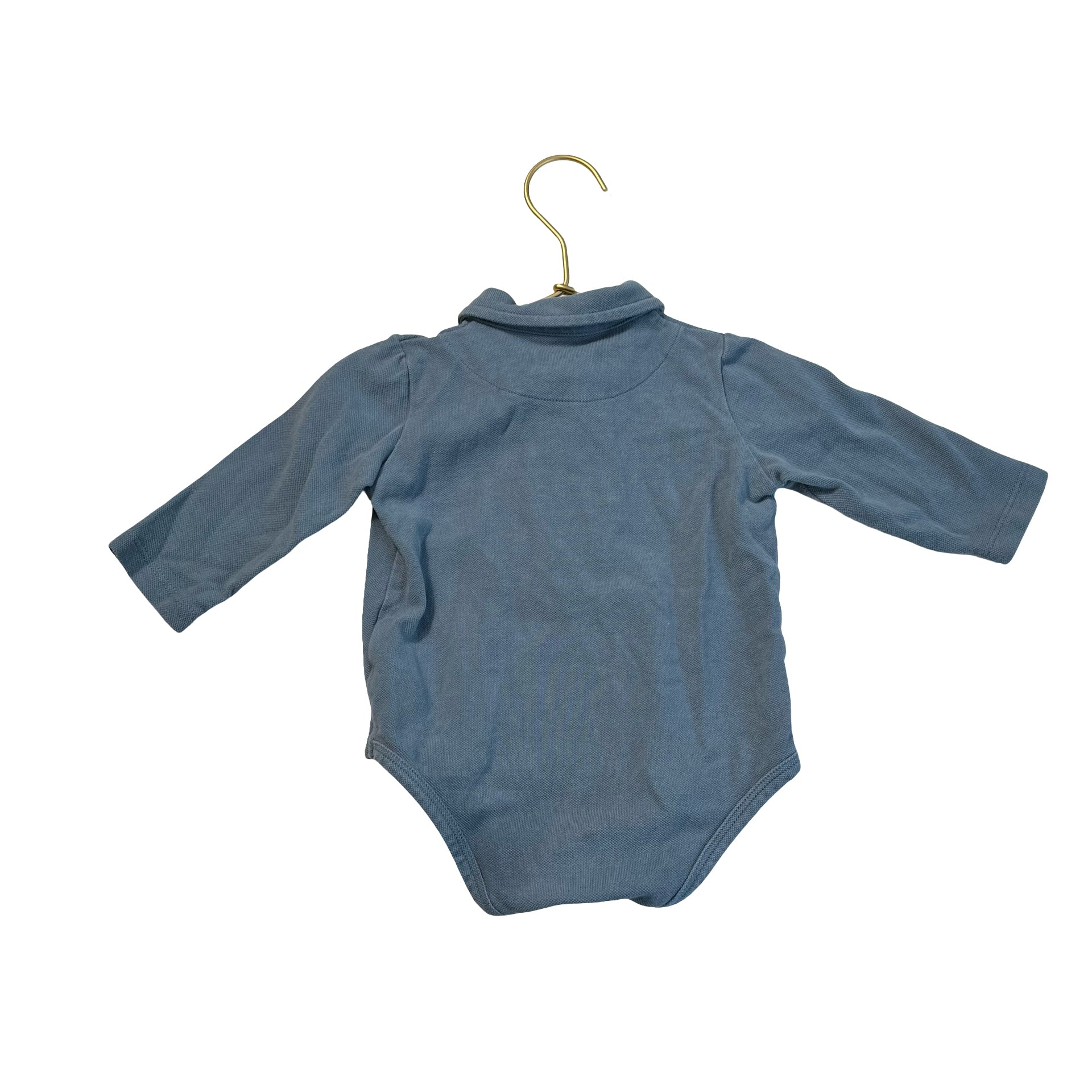 Me & Henry Slate Blue Polo Onesie Bodysuit - Size 6-9 Mo