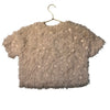 Zara Ivory Eyelash & Disc Sequin Top - Size 9-10