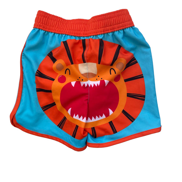 Wonder Nation Teal & Orange Tiger Swim Shorts - Size 12 Mo
