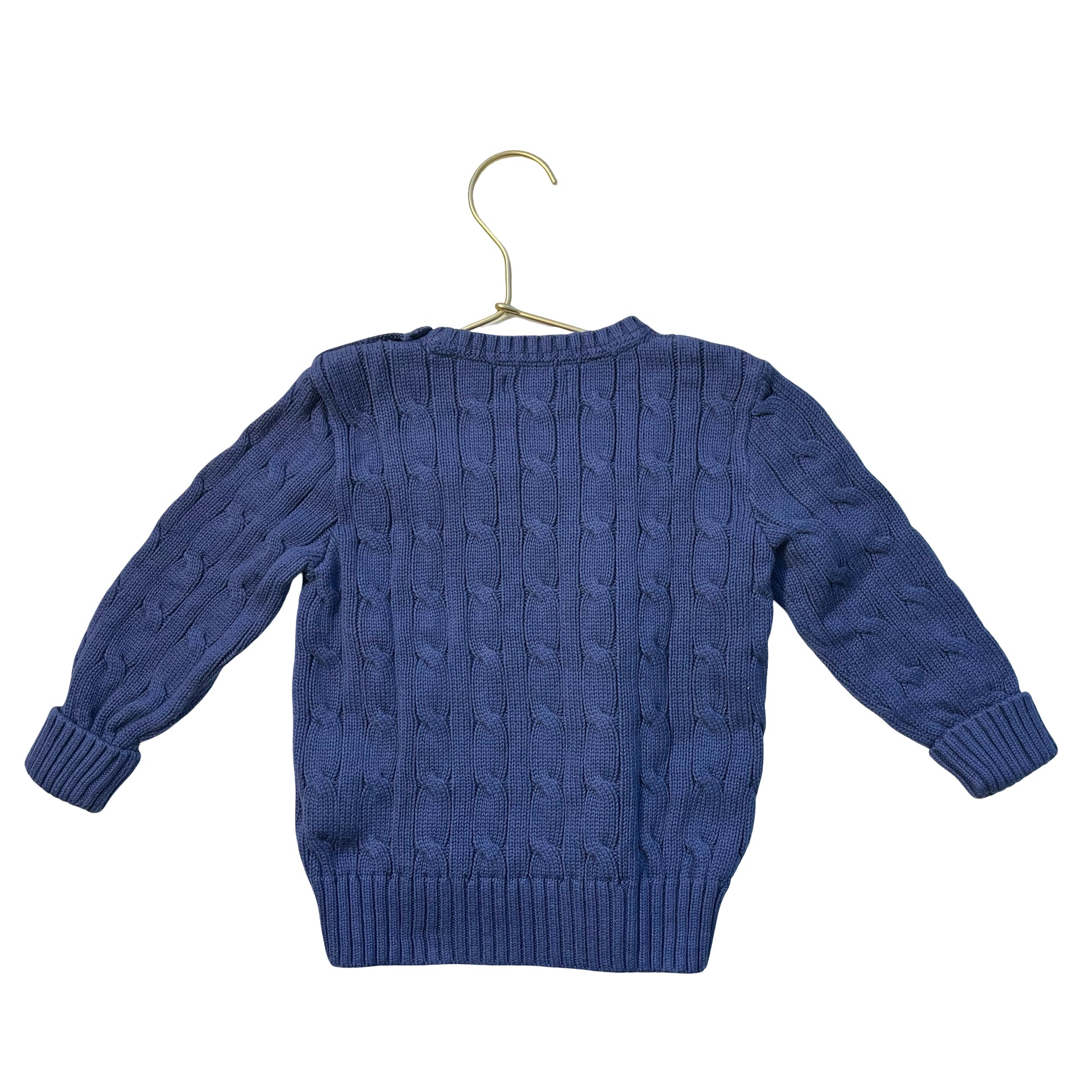 Ralph Lauren Blue Cotton Cable Knit Sweater - Size 24 Mo