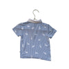 Play by Little Sleepies Blue Striped Bunny Print Polo Shirt - Size 12-18 Mo