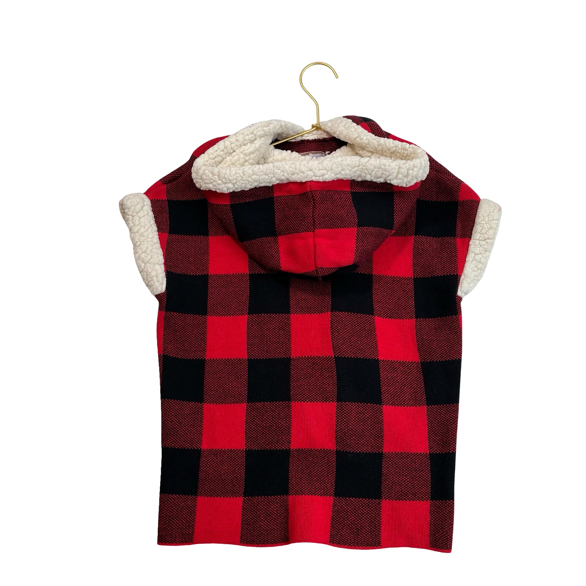 Tommy Bahama Red & Black Check Hooded Poncho - Size XS (4)