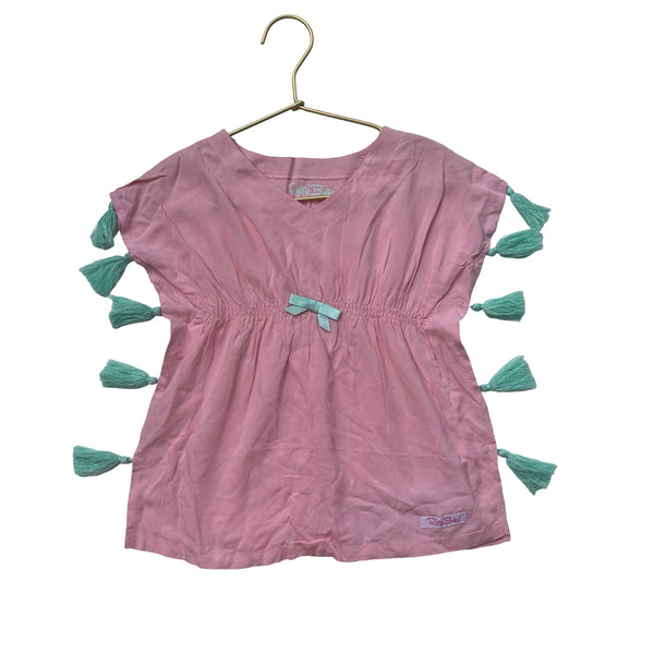 Ruffle Butts Pink & Green Tassel Cover-Up - Size 12-24 Mo