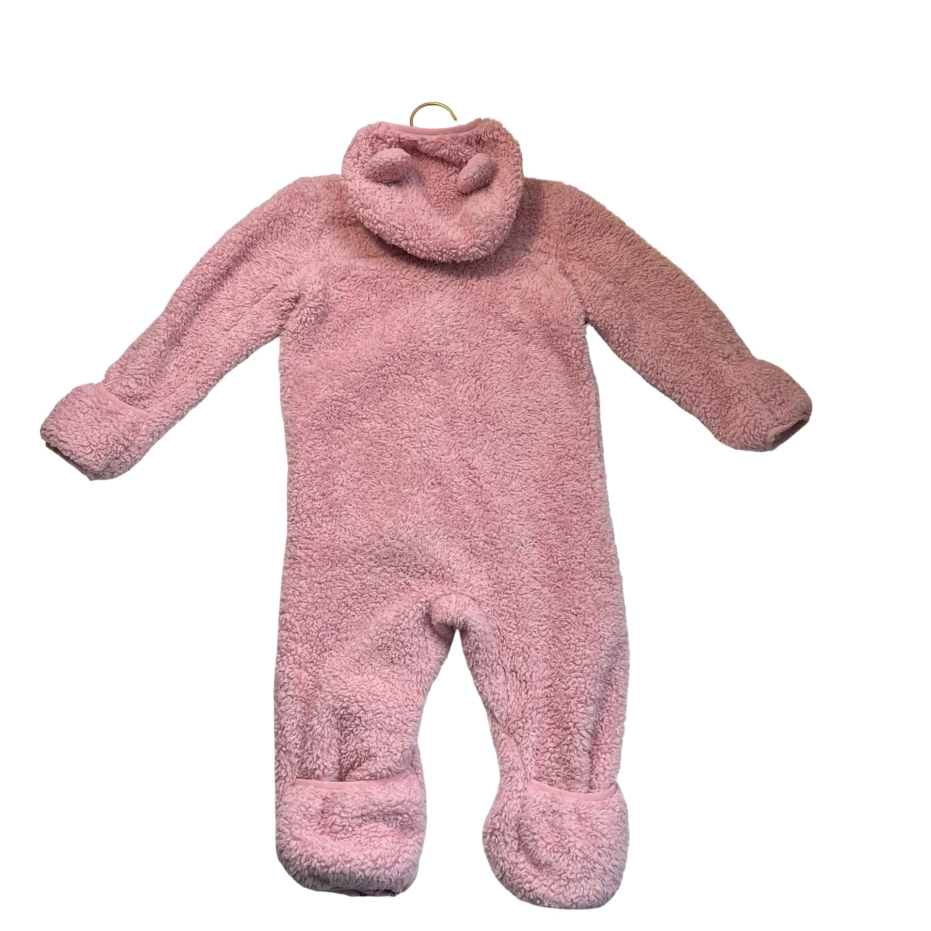 North Face Pink Fleece Zip Up Snowsuit - Size 18-24 Months