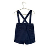 Janie and Jack Navy Linen-Cotton Suspender Shorts - Size 2T