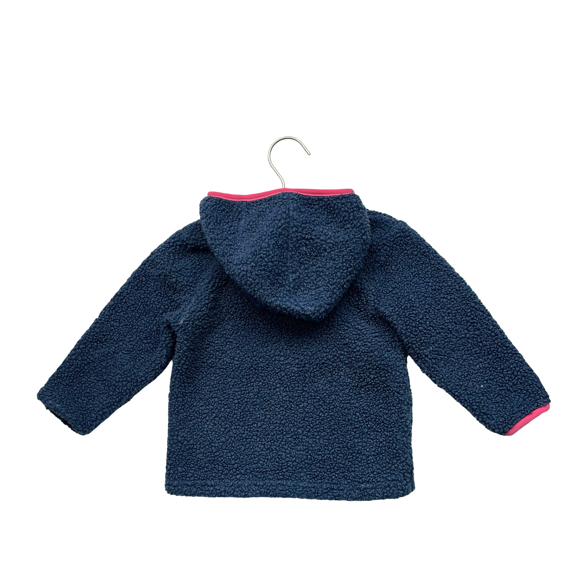 Carhartt Blue Sherpa, Pink Trim Hooded Pullover - Size 2T