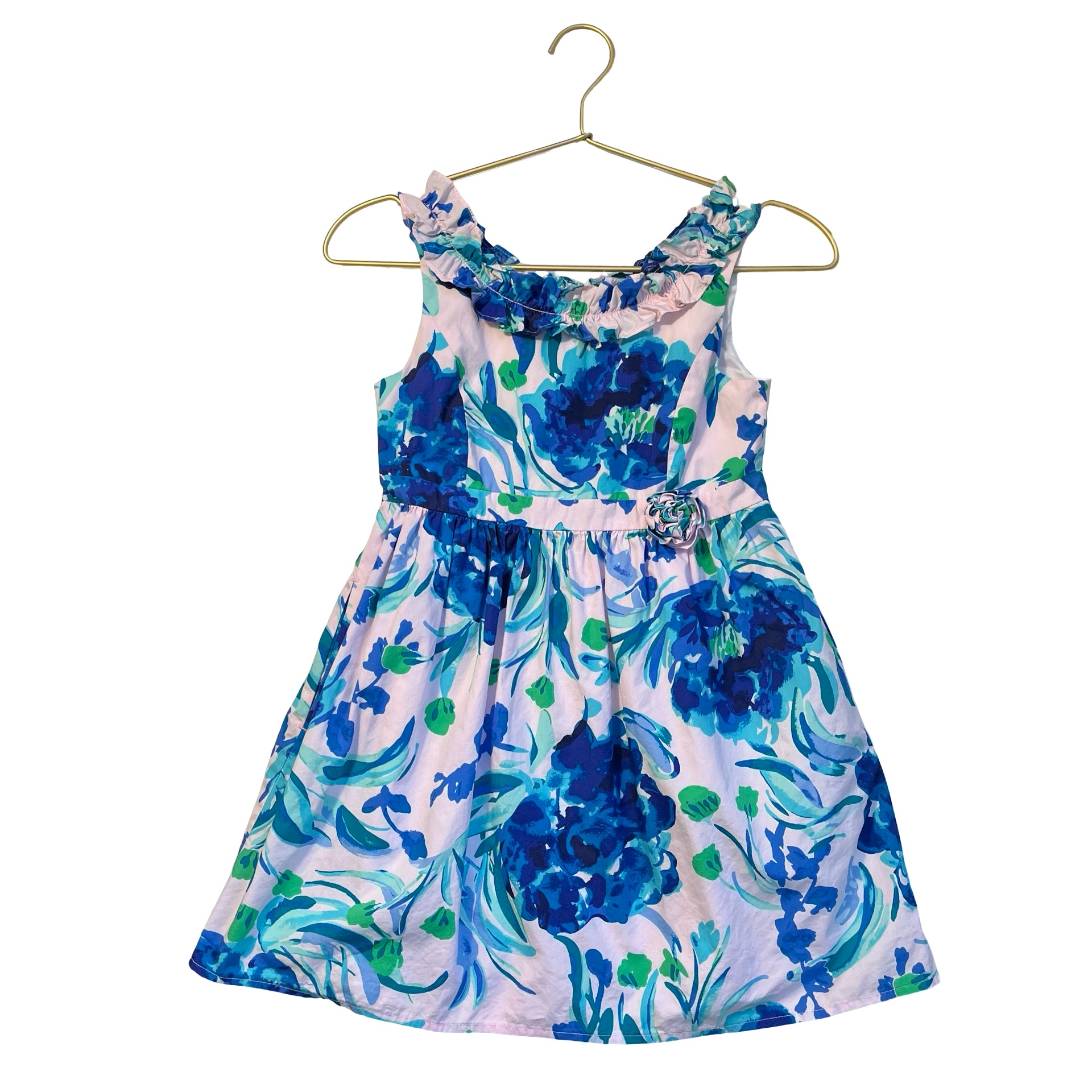 Lilly Pulitzer Pale Pink, Blue, Green Floral Dress - Size 8