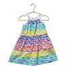 Primary White & Rainbow Striped Dress - Size 3