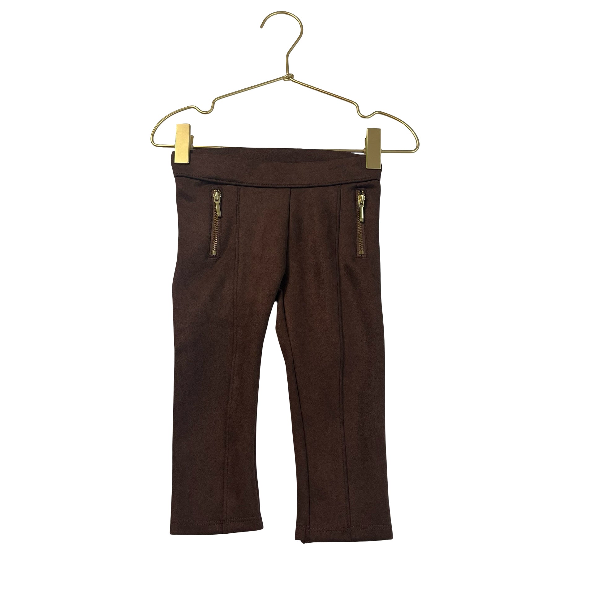 Janie and Jack Brown Faux Suede Leggings - Size 12-18 Mo