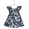 Baby Gap Navy Tie-Dye & White Flower Print Dress - Size 3