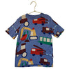 H&M Periwinkle Blue Construction Truck Print T-Shirt - Size 6-7