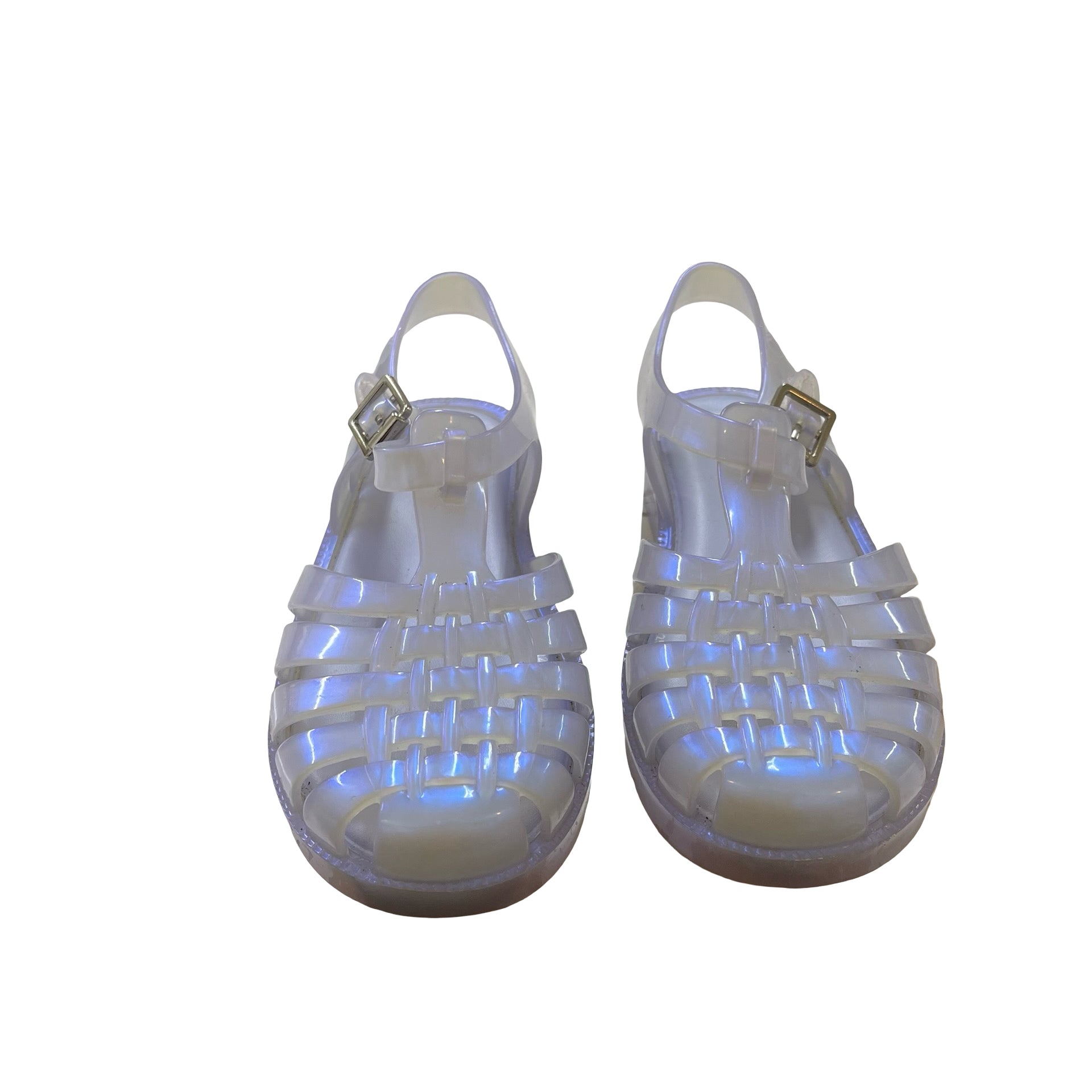 Mini Melissa Iridescent Lavender Jelly Sandals - Size 10