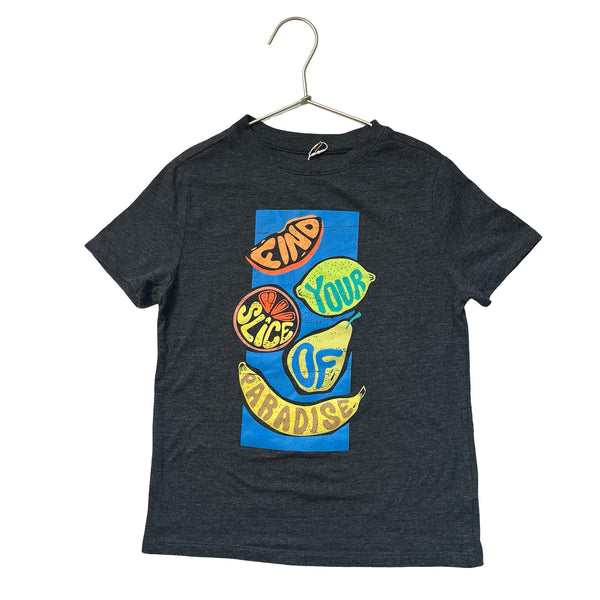 Cat & Jack Dark Gray 'Find Your Slice of Paradise' Fruit T-Shirt - Size S 6-7