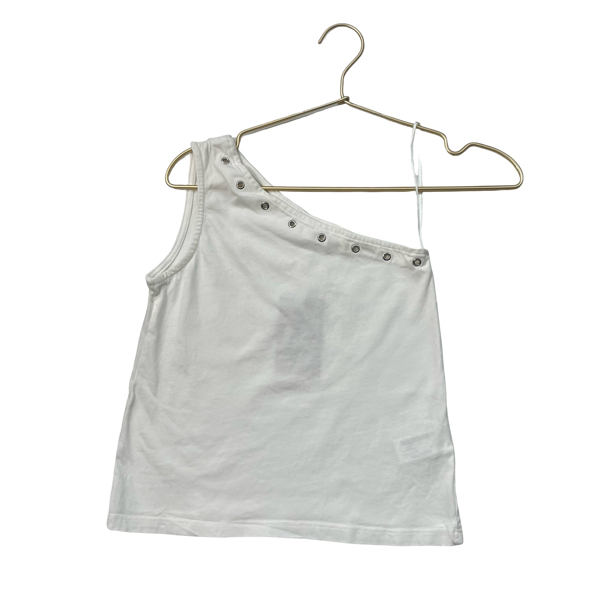 Zara White One-Shoulder Top - Size 9-10