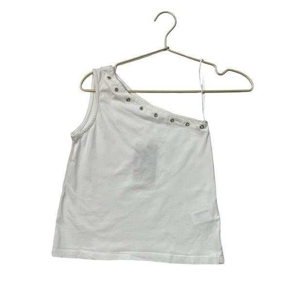 Zara White One-Shoulder Top - Size 9-10