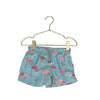 Surf CUZ Light Blue Flamingo Print Unlined Swim Trunks - Size 2T