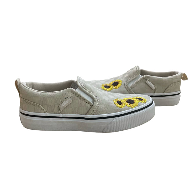 Vans Asher Taupe Check Sunflower Slip-On Sneakers New in Box - Size 13