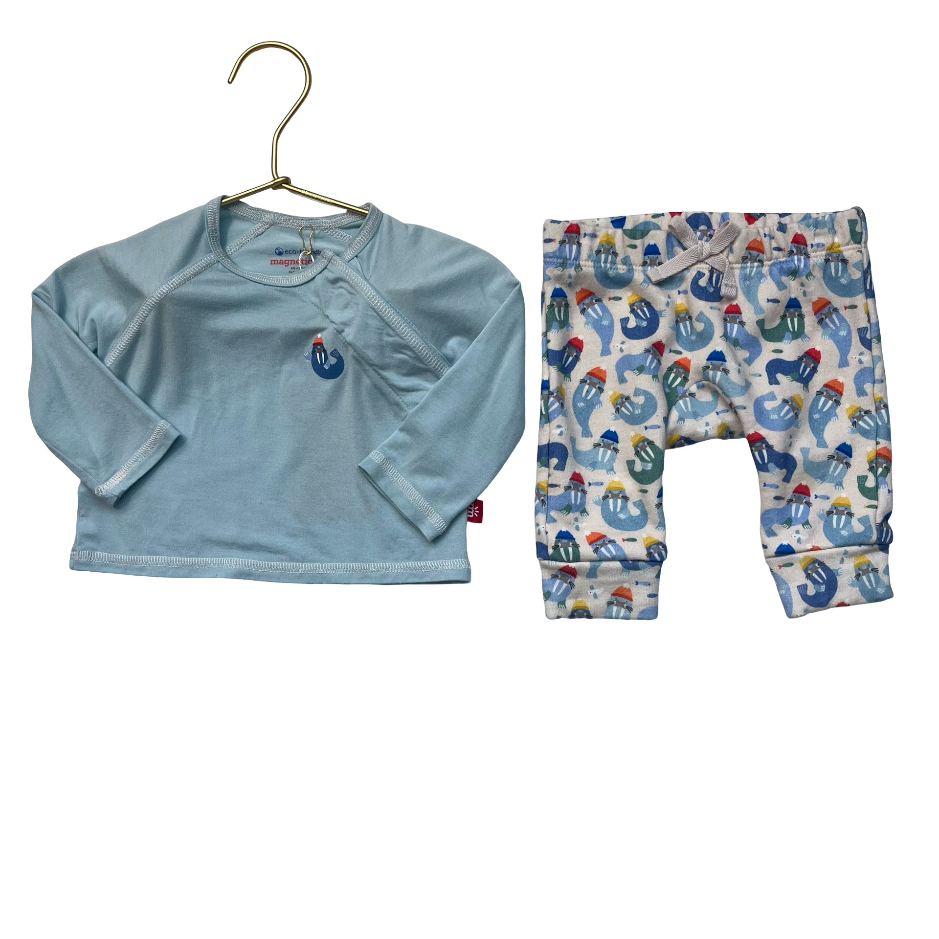 Magnetic Me Walrus Jogger & Blue Top Set - Size 0-3 Mo