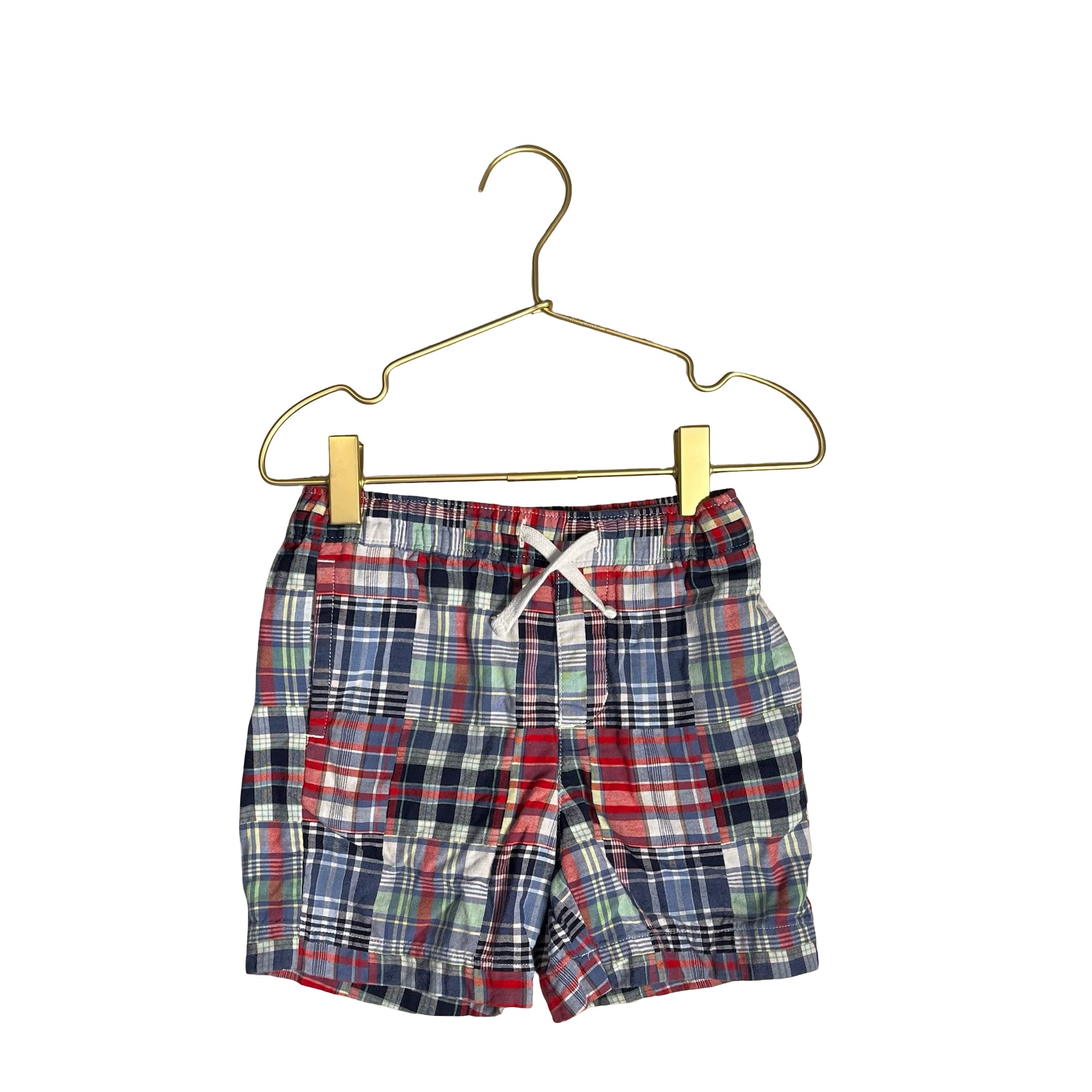 Janie and Jack Madras Plaid Patchwork Shorts - Size 4