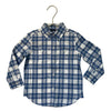 Janie and Jack Blue & White Plaid Brushed Cotton Button Down Shirt with Tags - 2