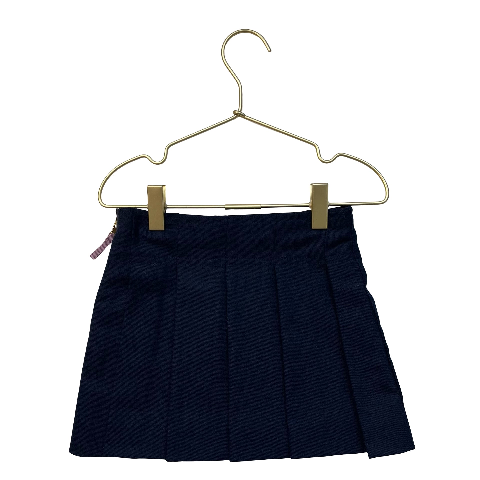 Crewcuts Navy Pleated Wool-Blend Skirt - Size 3