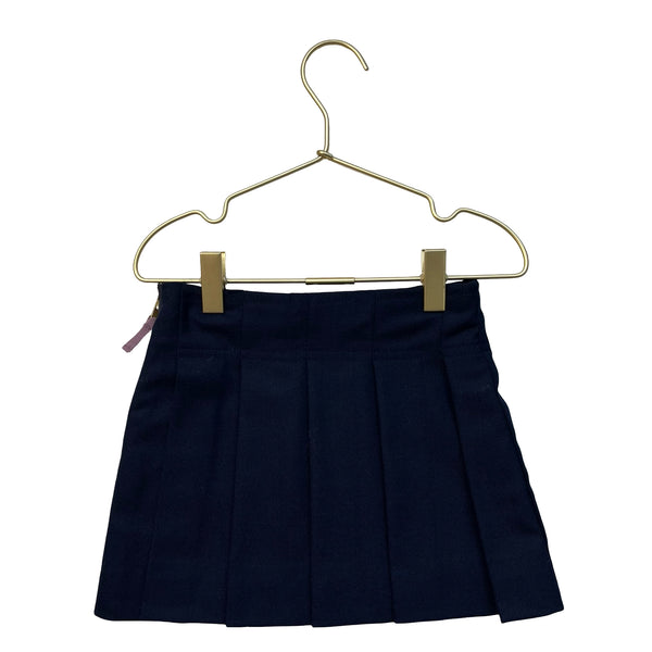 Crewcuts Navy Pleated Wool-Blend Skirt - Size 3