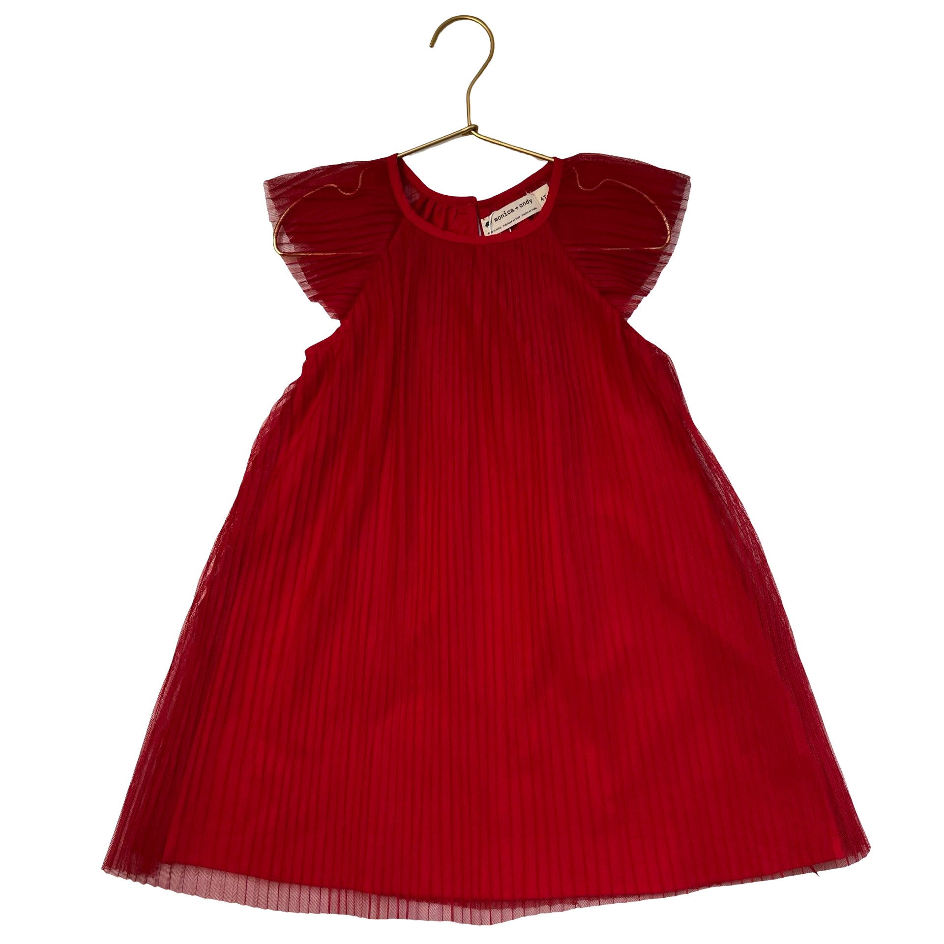Monica + Andy Red Pleated Tulle Dress - Size 4T