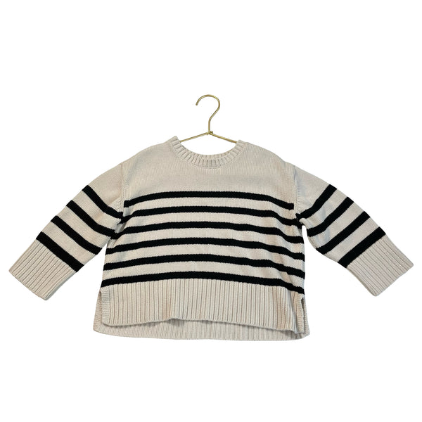 Baby Gap Ivory & Black Striped Cotton Sweater - Size 4