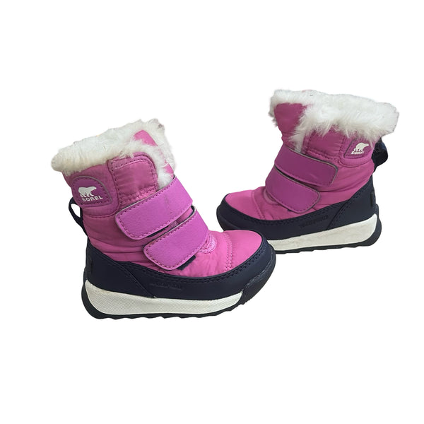 Sorel Faux-Fur Lined Raspberry Pink & Navy Winter Boots - Size 5