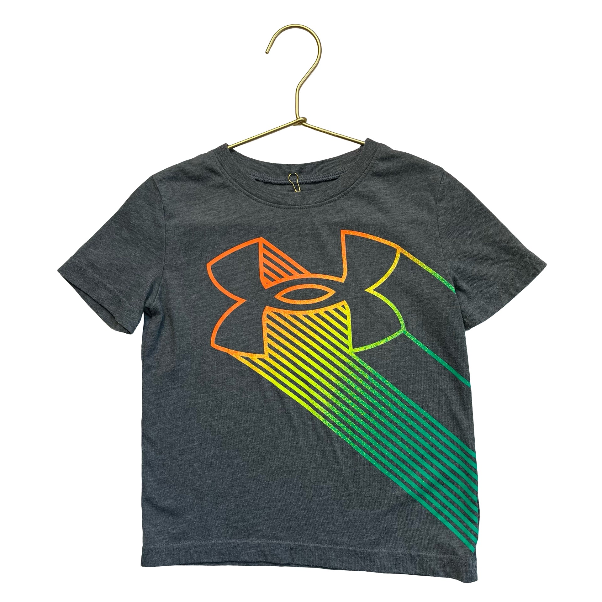Under Armour Gray & Orange, Yellow, Green Logo T-Shirt - Size 4T