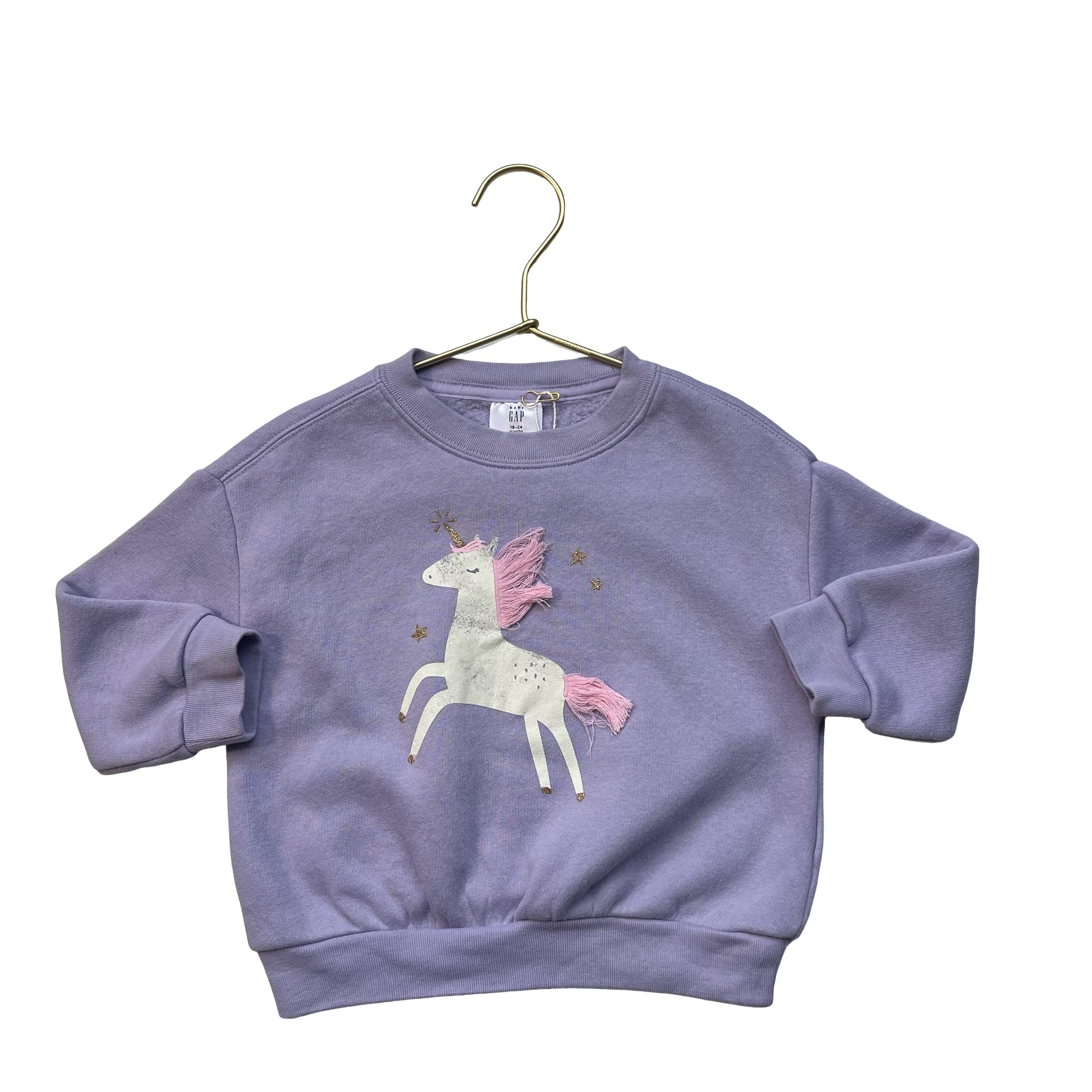 Baby Gap Lavender Unicorn Sweatshirt - Size 18-24 Mo