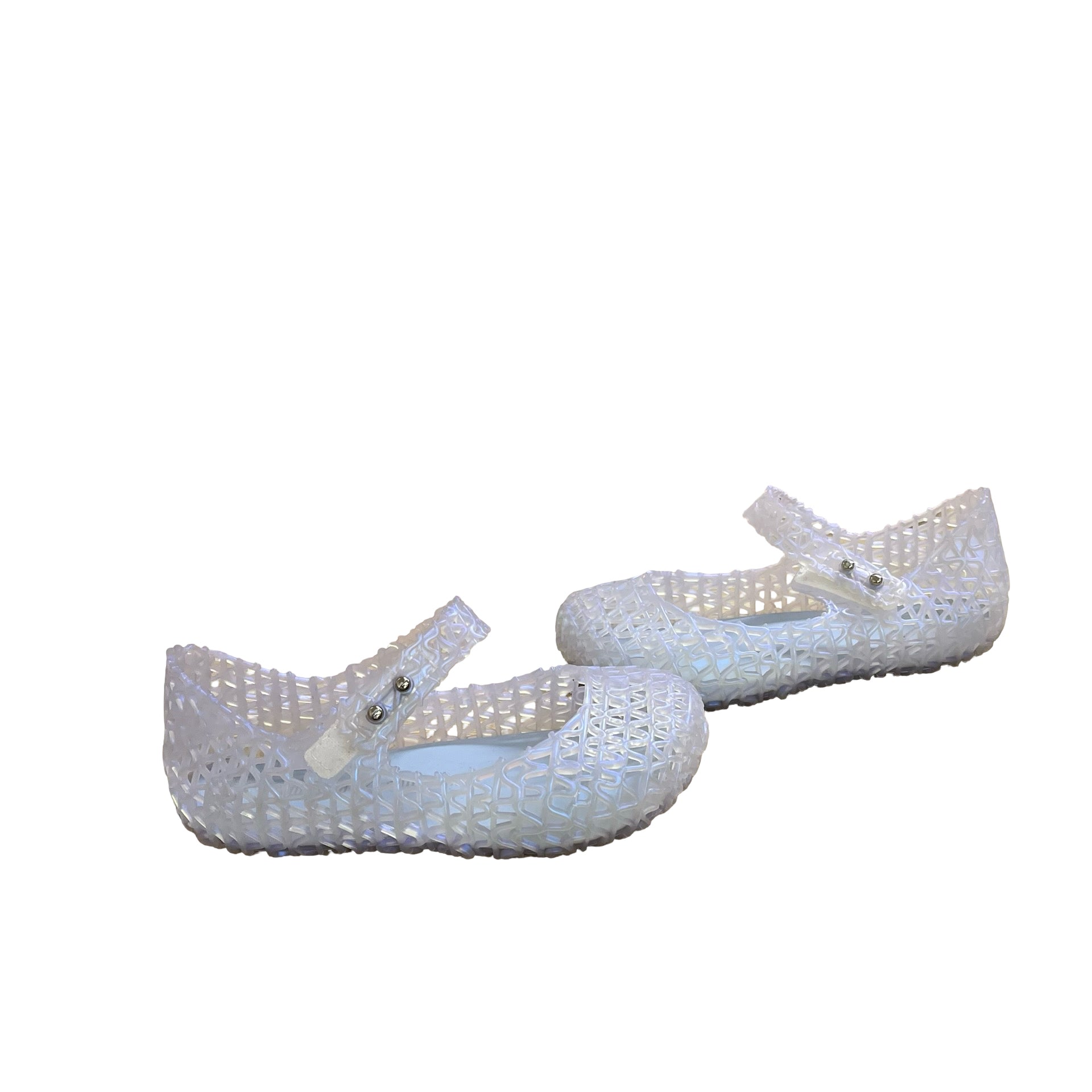 Mini Melissa Campana Iridescent Light Blue Jelly Mary Jane Shoes - Size 10