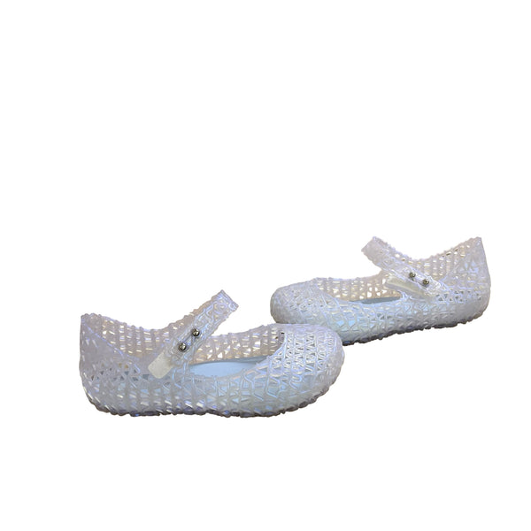 Mini Melissa Campana Iridescent Light Blue Jelly Mary Jane Shoes - Size 10