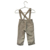 Janie and Jack Tan Linen-Cotton Suspender Pants - Size 6-12 Mo