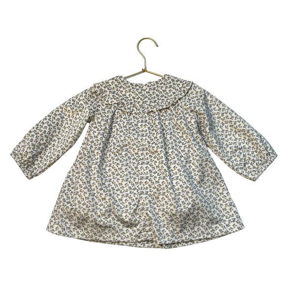 Mayoral Ivory & Green Floral Velour Dress - Size 18 Mo