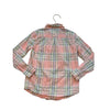 Janie and Jack Peach, Yellow, Green Plaid Button Down Shirt - Size 6