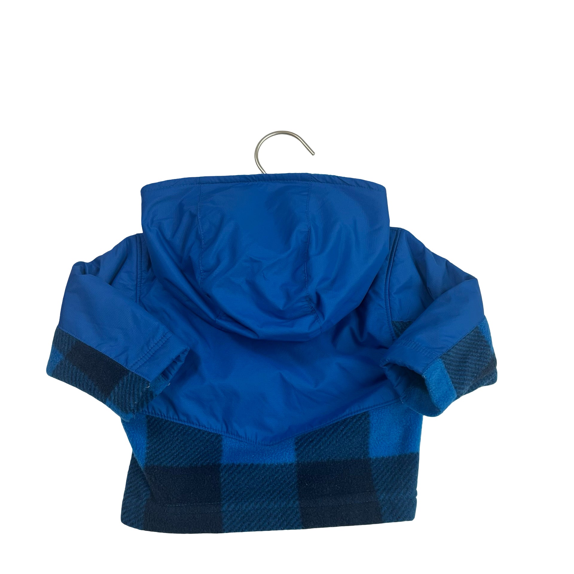 Columbia Royal Blue & Black Plaid Fleece Trim Hooded - Size 3-6 Months