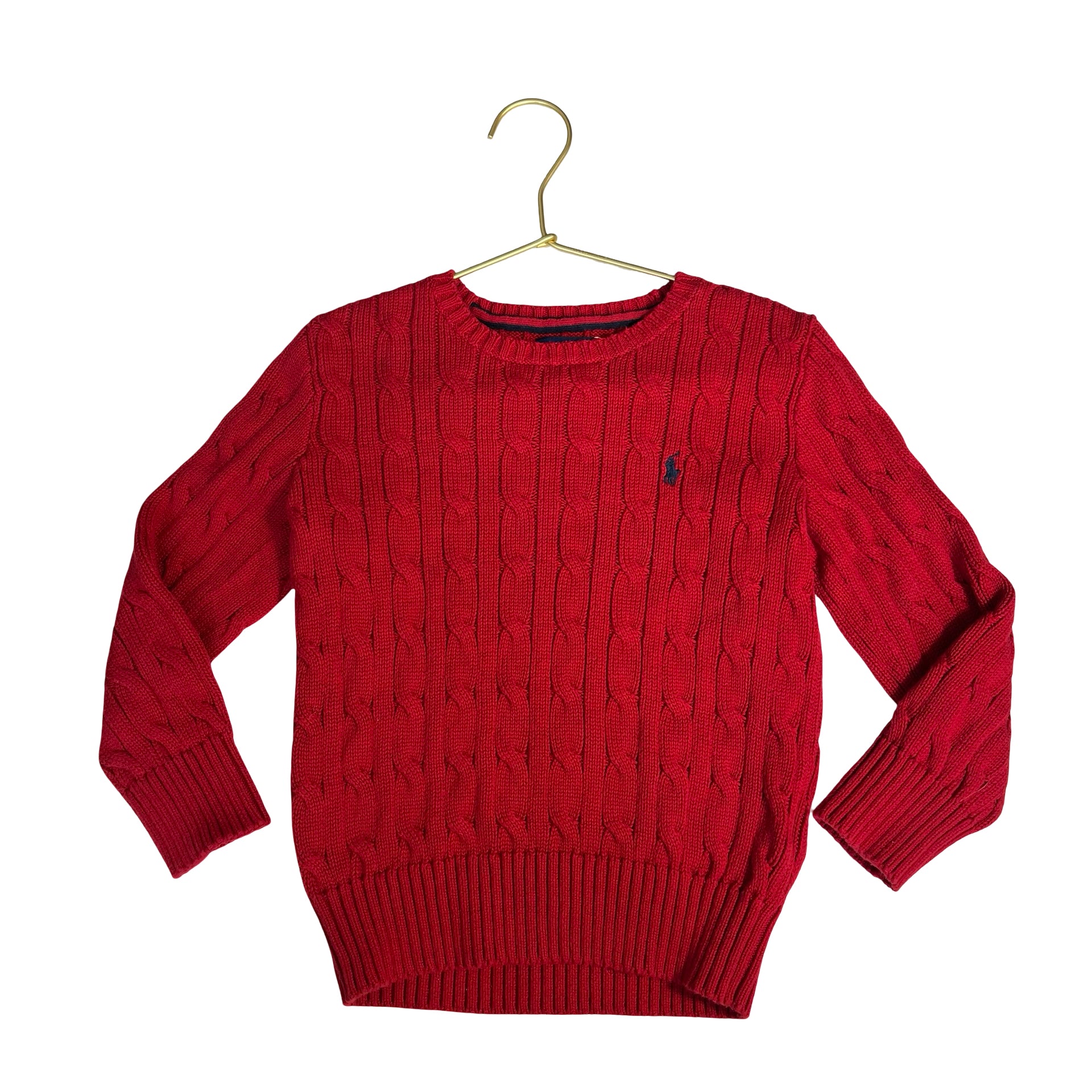 Polo Ralph Lauren Red Cotton Cable-Knit Sweater - Size 4