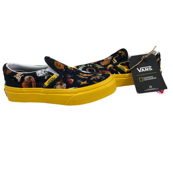 Vans x Nat Geo Black & Yellow Animal Sneakers with Tags - Size 10.5