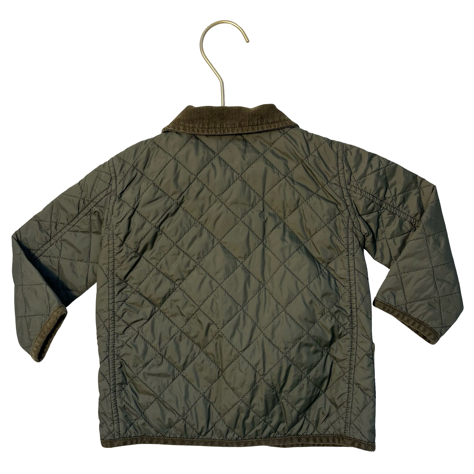 Little English Olive Green Quilted Jacket - Size 18 Mo
