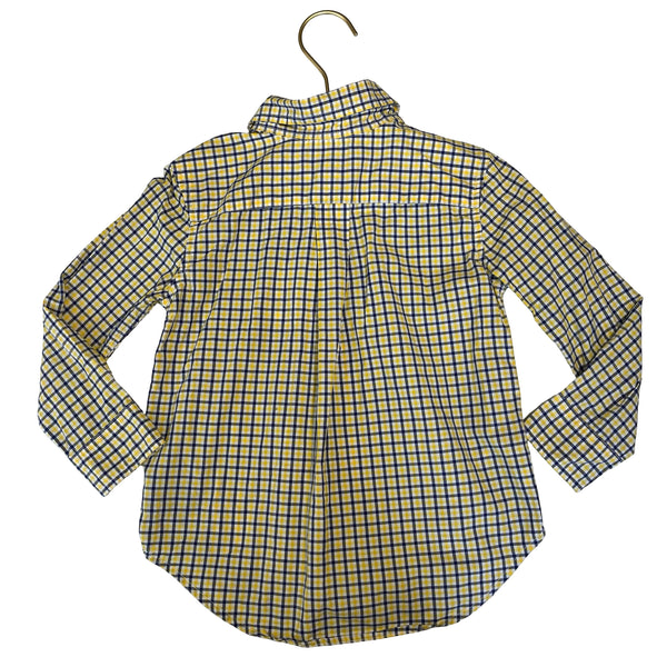 Polo Ralph Lauren Yellow, Navy, White Plaid Button Down Shirt - Size 3