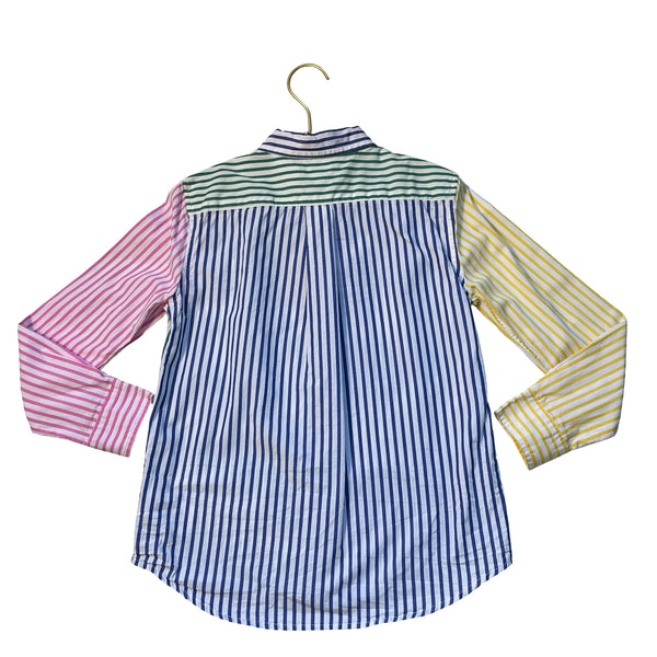 Polo Ralph Lauren Multi-Color Striped Colorblock Button Down Shirt - Size 7