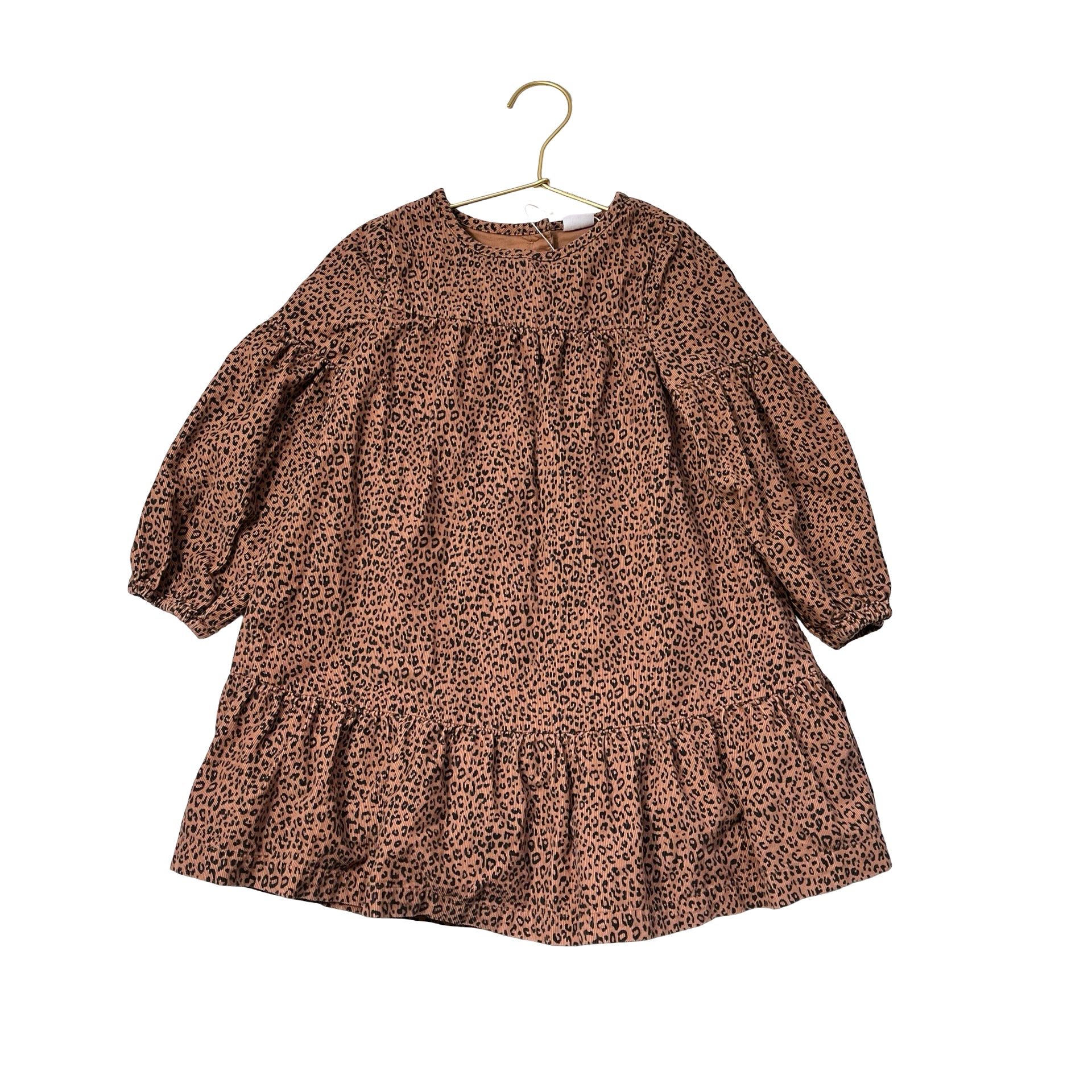 Baby Gap Brown & Black Leopard Print Corduroy Dress - Size 4