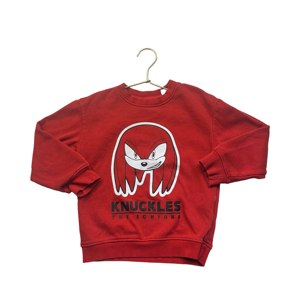 H&M x Sonic The Hedgehog Red 'Knuckles' Sweatshirt - Size 5T-6