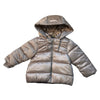 Mayoral Tan Shimmer Hooded Puffer Jacket - Size 12 Mo