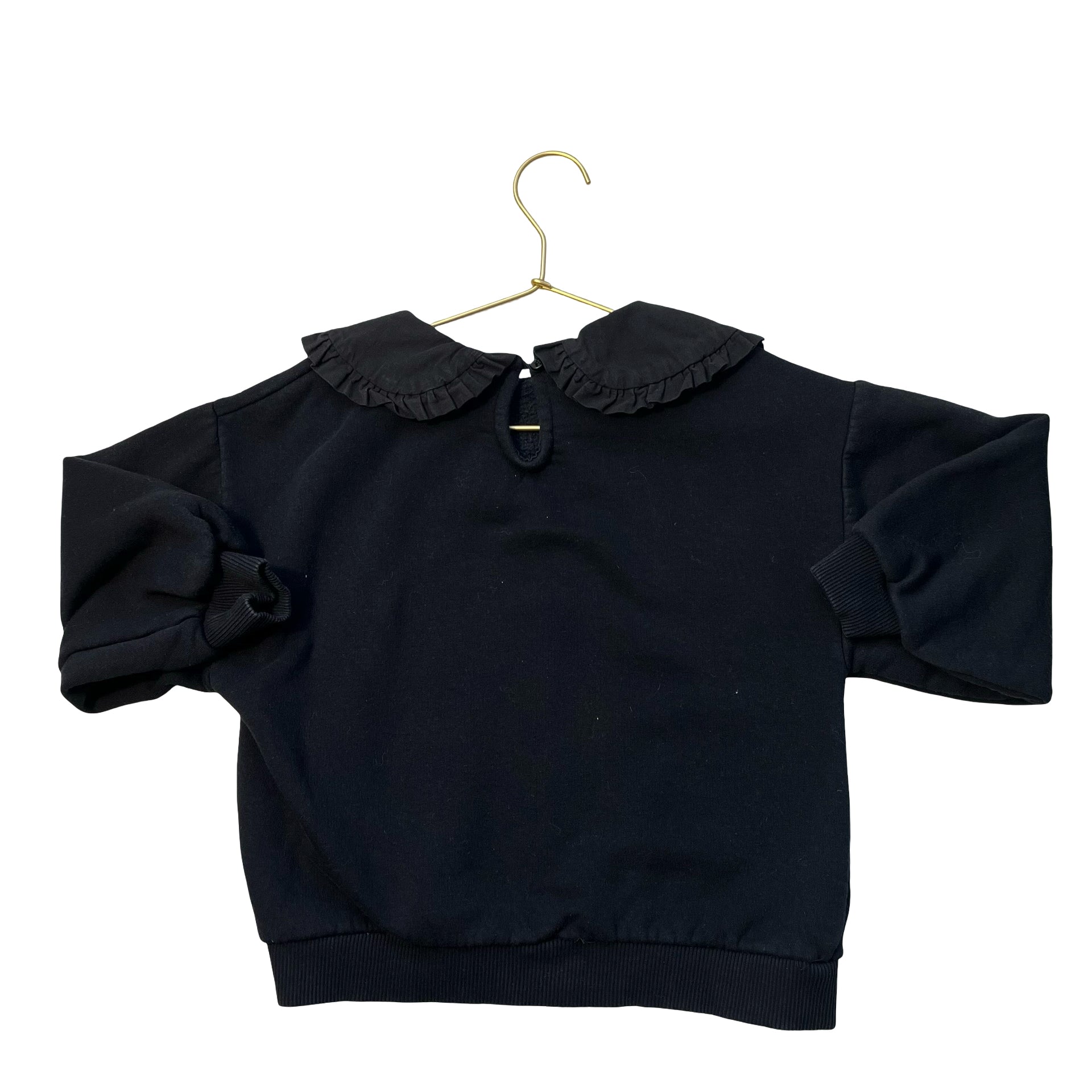 Zara '90s Art' Black Sweatshirt, Collar - Size 7