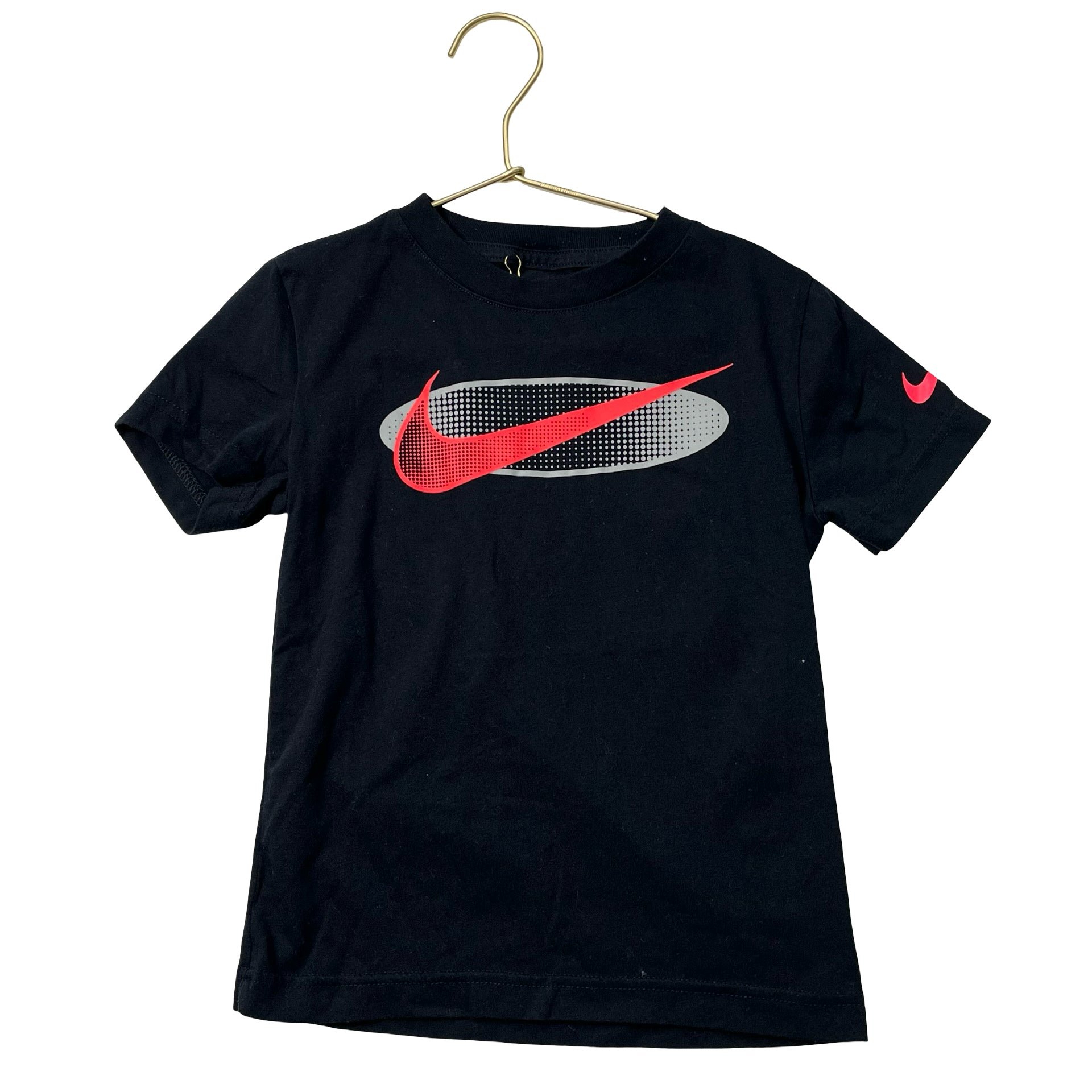 Nike Black & Neon Coral Logo Tee - Size 6