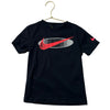 Nike Black & Neon Coral Logo Tee - Size 6