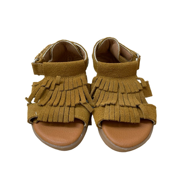 Muyguay Tan Fringe Sandals - Size 21 (5.5)